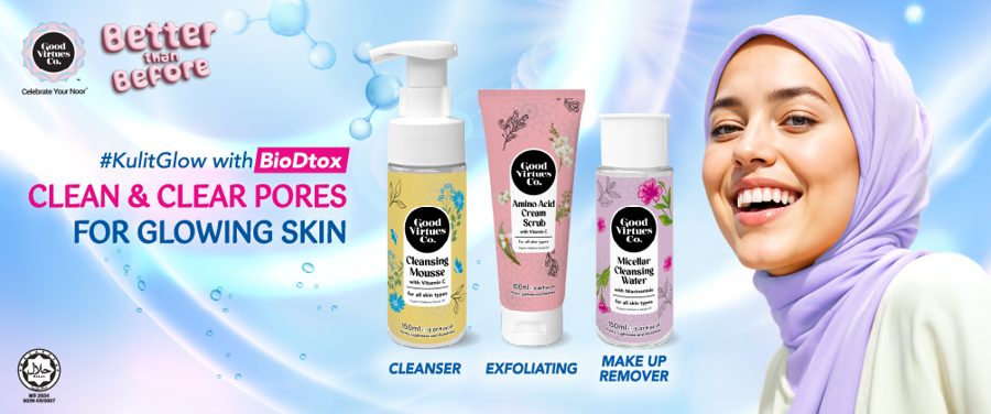 Good Virtues Co. cleanser, exfoliating scrub and micellar water